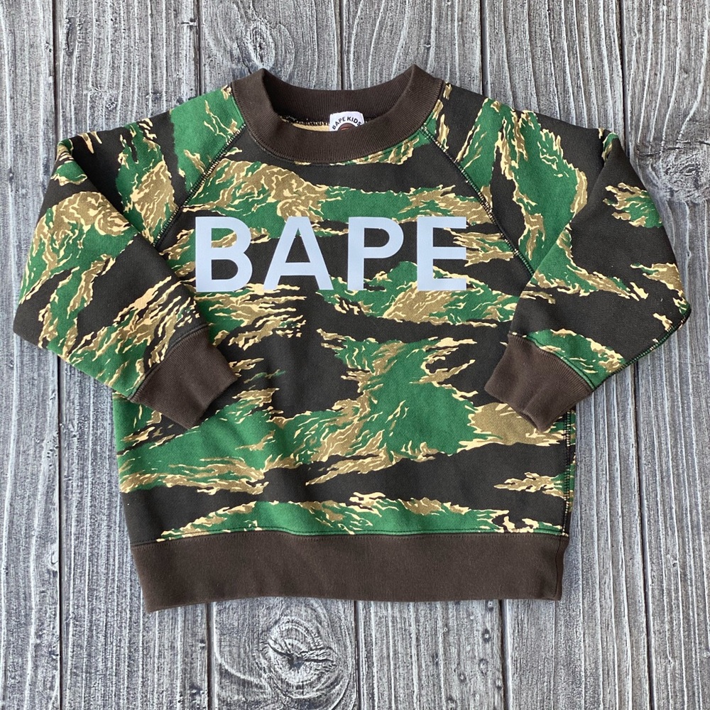 Kids Boys Bape All Camo Crewneck Sweater